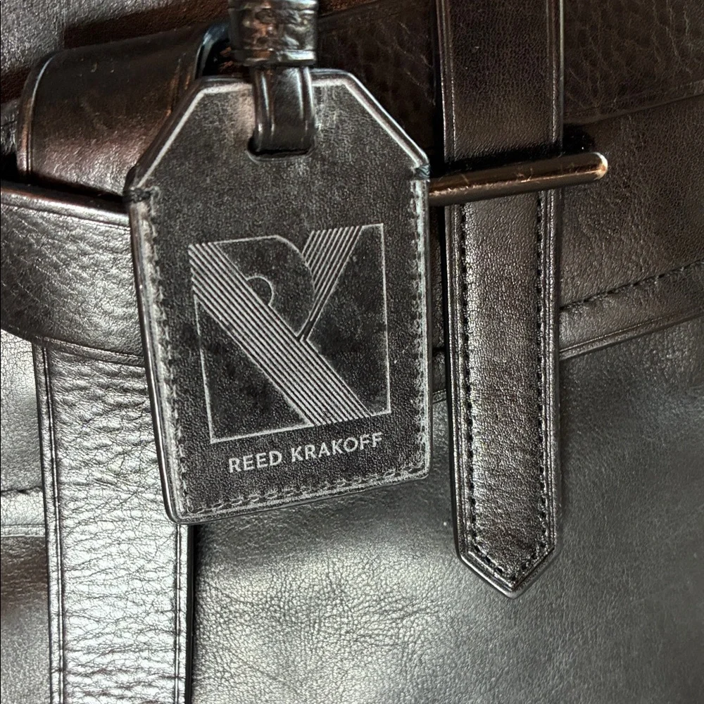 Reed Krakoff Black Leather Structured Briefcase Tote
